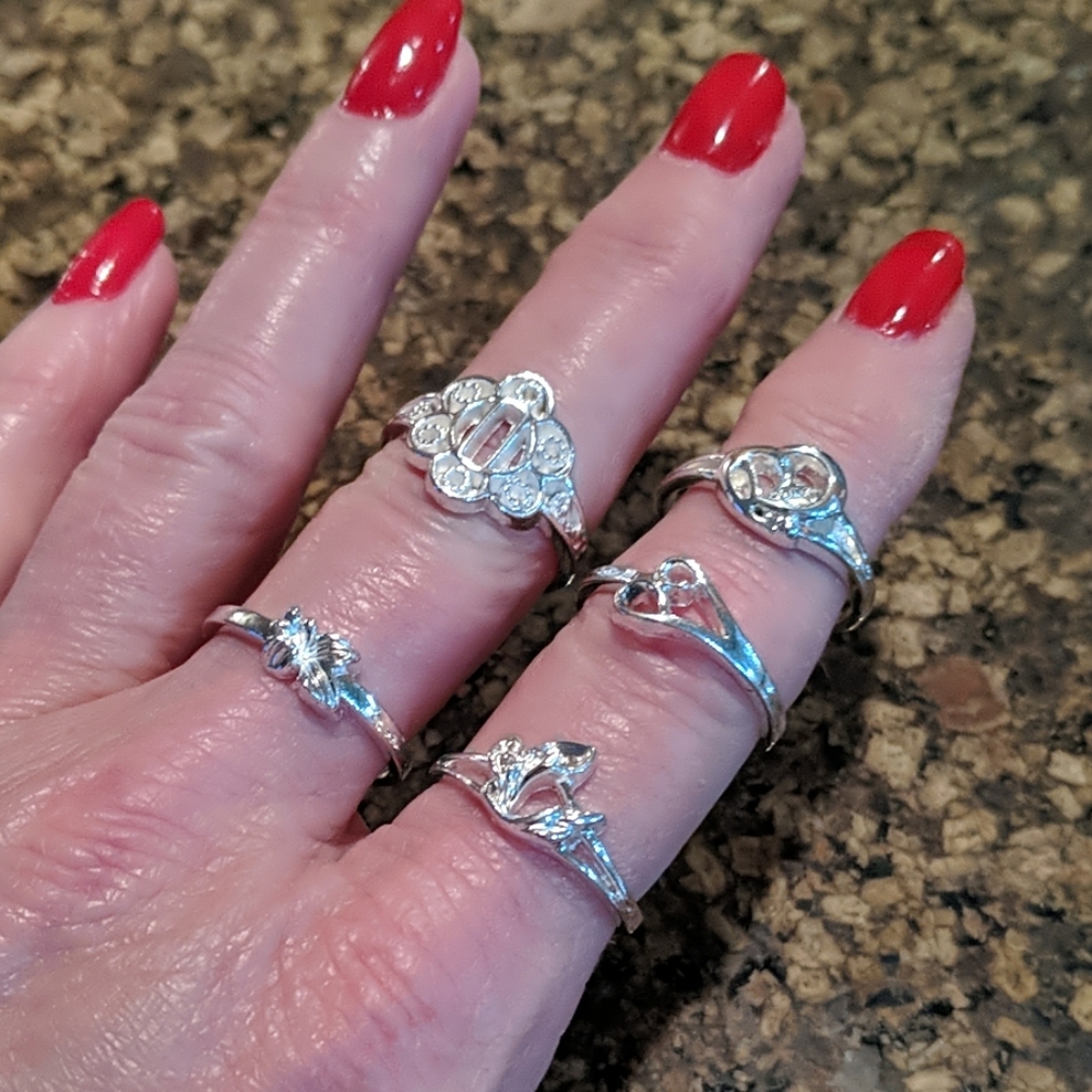 5-925-Sterling Silver boho rings-NWOT
